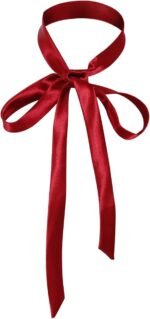 Bow Tie for Women Girls Self Tie Satin Ribbon Bow Ties Bowties Long Necktie for School Uniforms Cosplay Wedding Party - Image 5