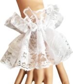 Lolita Lace Gloves White Hand Sleeve Lace Elastic Bracelet for Halloween, Wedding, Tea Party, Masquerade, Nightclub