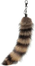 Fluffy Therian Raccoon Tail Keychain - Soft Raccoon Fur, Durable, Perfect for Cosplay, Renaissance Fairs