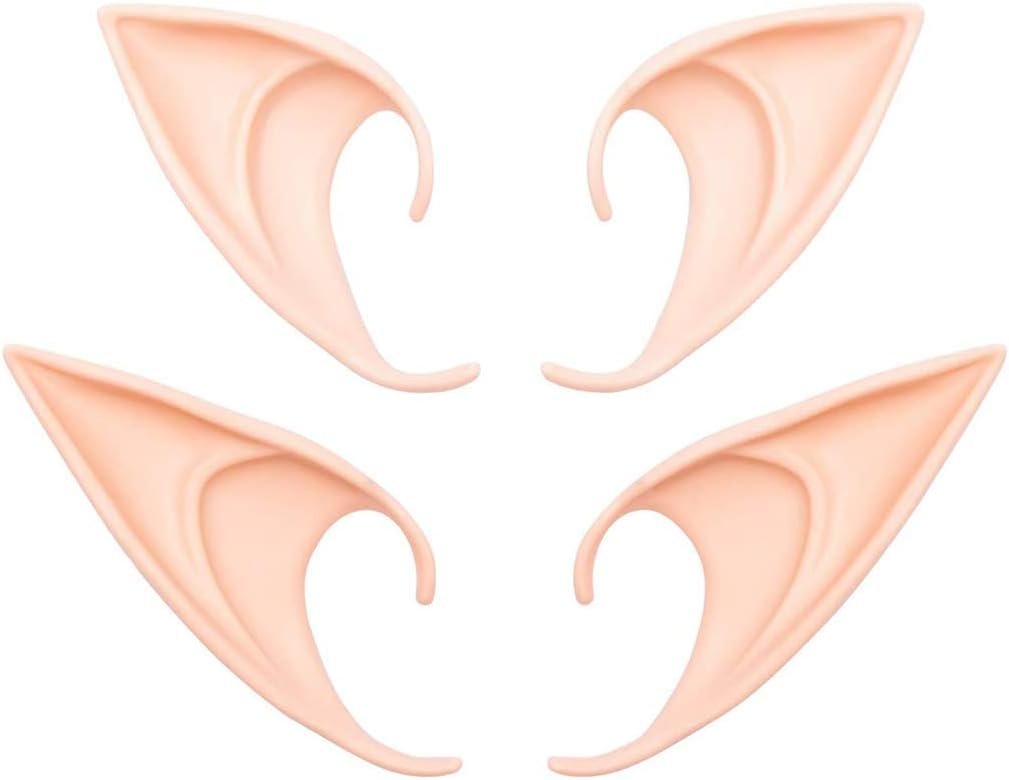 1 Cosplay Fairy Pixie Elf Ears - Soft Pointed Tips Anime Party Dress Up Costume Masquerade Accessories for Halloween Christmas Party ,2 Pair - Image 1