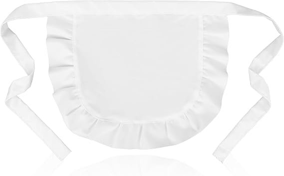 1111 Cosplay Waist Apron, White Cosplay Waist Apron Puffy Tight Costume Half Apron White Apron Party Cosplay Costumes Dress Accessory Kitchen Party Favors Maid Half Apron for Women Girls - Image 1