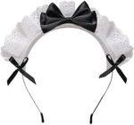 Black Women Girls for Lolita Headband Lace Bow Hair Band Maid Anime Cosplay Headwear Ribbon Bowknot Women's Fashion Headbands Cute Hair Band Party Hair Accessories