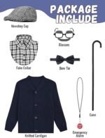 8PCS Old Man Costume for kids 100 Days of School boys Grandpa old person Outfit Cosplay - Image 2