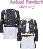 Pop Idol Cosplay Costume Popular Singers Stage Costumes for Ages 3-12 Black Printed Costumes - Image 3