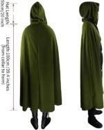 Women's Hooded Velvet Cloak, Renaissance Medieval Buckle Cape,Halloween Costume Cloak - Image 4