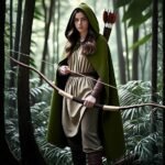 Women's Hooded Velvet Cloak, Renaissance Medieval Buckle Cape,Halloween Costume Cloak - Image 5