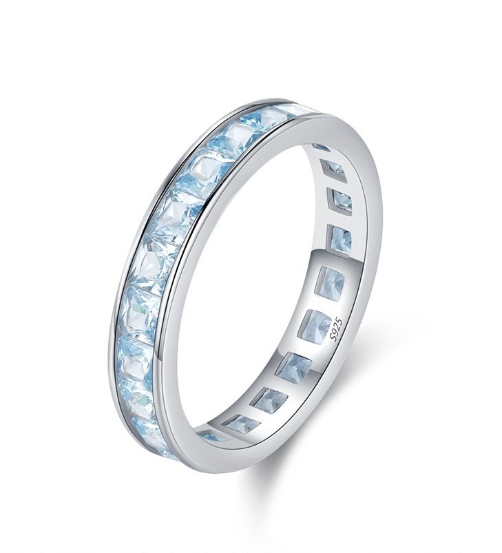 O1CN012nN63W1PP6ZCaYUT6_!!2095991832 Round Blue Diamond Minimalist Stackable Ring for Women in Sterling Silver - Image 1