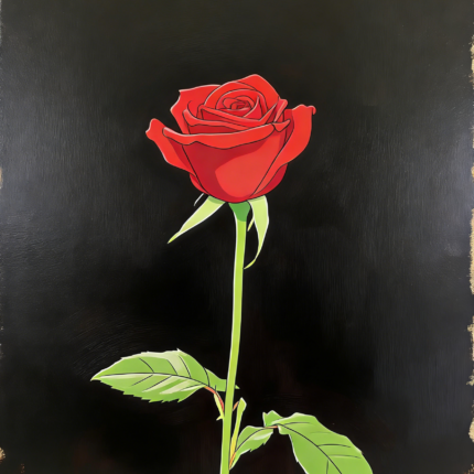 Valentine's Day single rose canvas