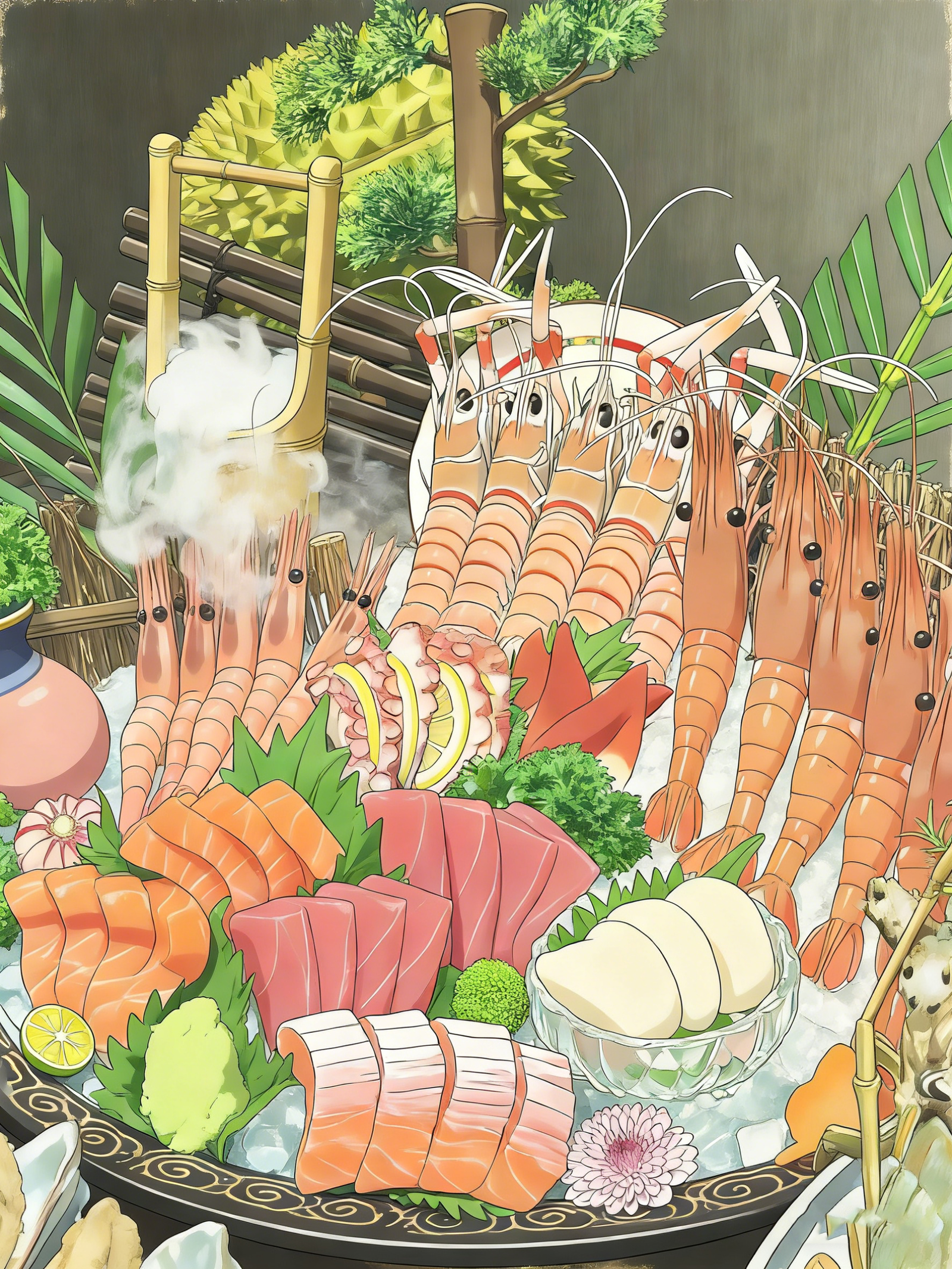 将照片做成动漫图片 (17) Seafood Feast Canvas - Image 1