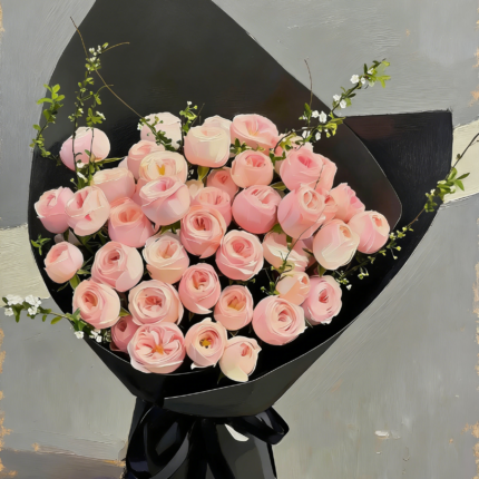 Cool Leather Rose Bouquet Canvas
