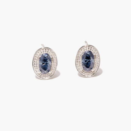 Prussian blue moissanite earrings