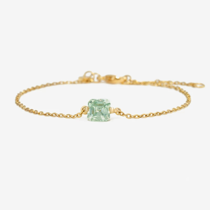 Mint single-diamond moissanite bracelet