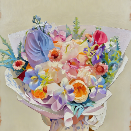 Dopamine bouquet canvas