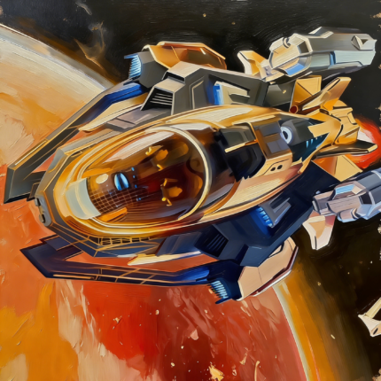 Golden Airship Canvas