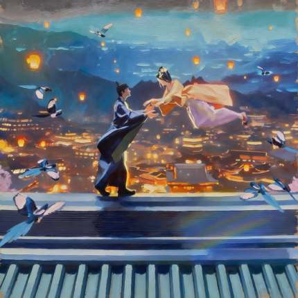 Magpie Dream on a Millennium Canvas