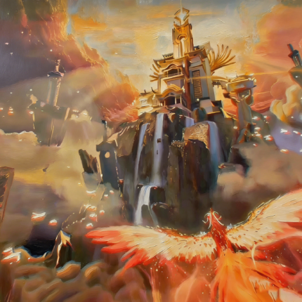 Fire Phoenix Shadow Canvas